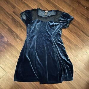 Hot topic blue velvet dress xl